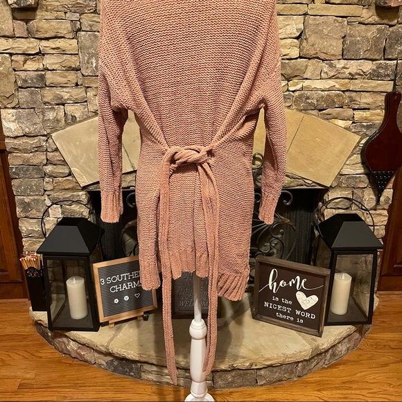 NWOT Aerie Tan Chenille Tie Front Cardigan Sweater Size Small - Picture 8 of 10